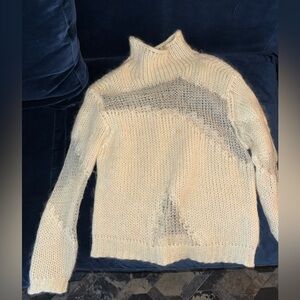 IRO Cream Mohair Blend Turtleneck Sweater